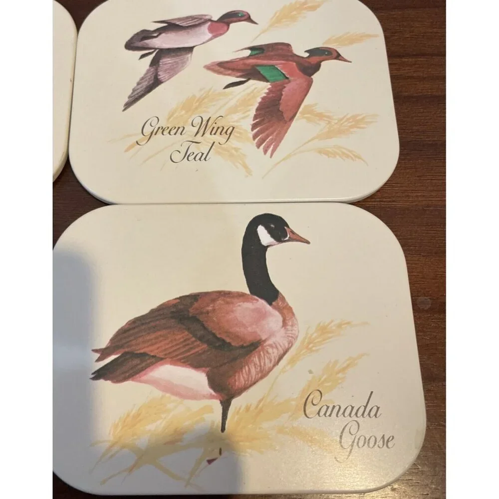 AVON Chesapeake Collection‎ Mallard Ducks SET of 4 Beverage Drink Coasters 1981